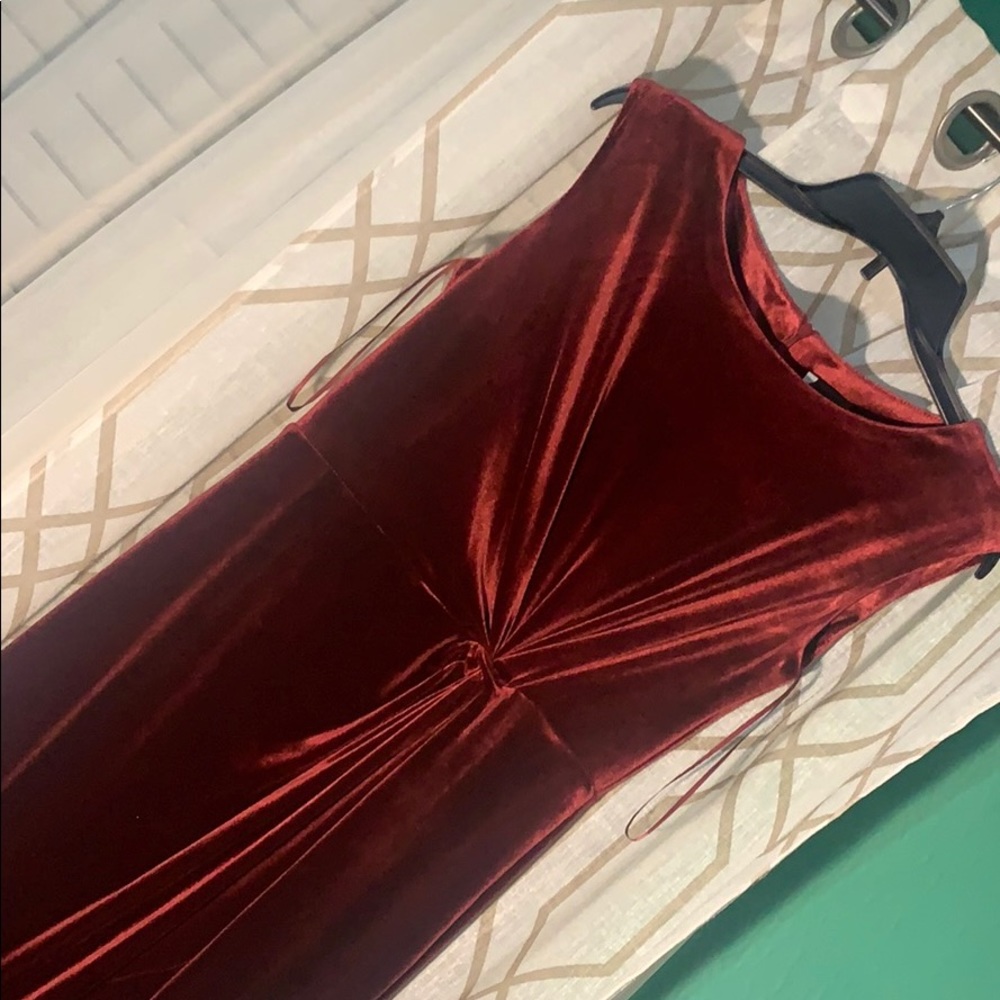 Maroon velvet dress